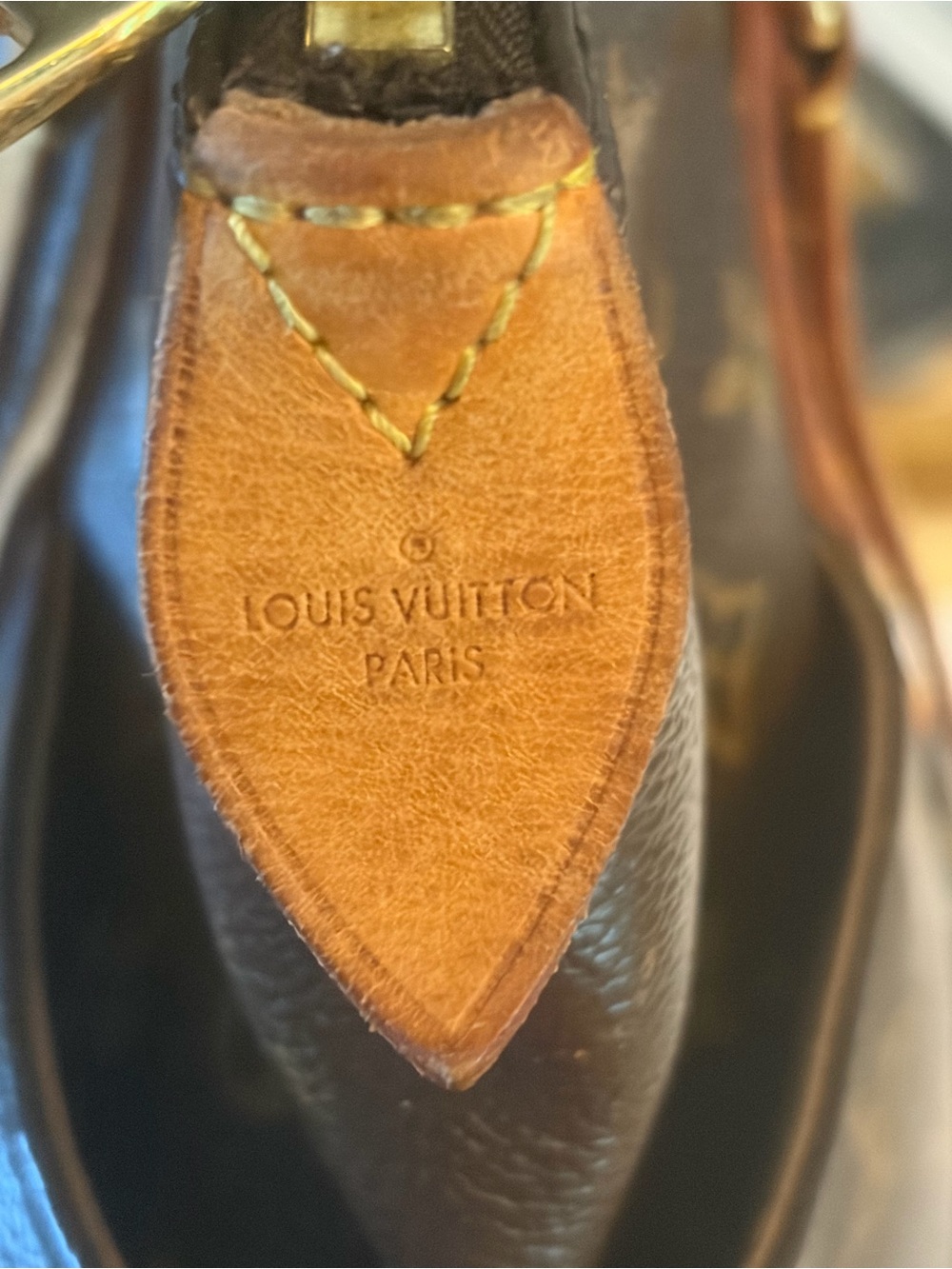 Louis Vuitton Monogram Canvas Brown Tote with Tan Leather Straps - Picture 6 of 10